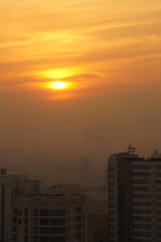 Hazy Sunset Over Manama, Bahrain