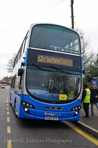 Hybrid-electric Ensignbus Volvo B5LH / Wright Gemini 2 505 , EU62 BYR on c2c rail replacement Southend-Shoeburyness | by EastBeach68