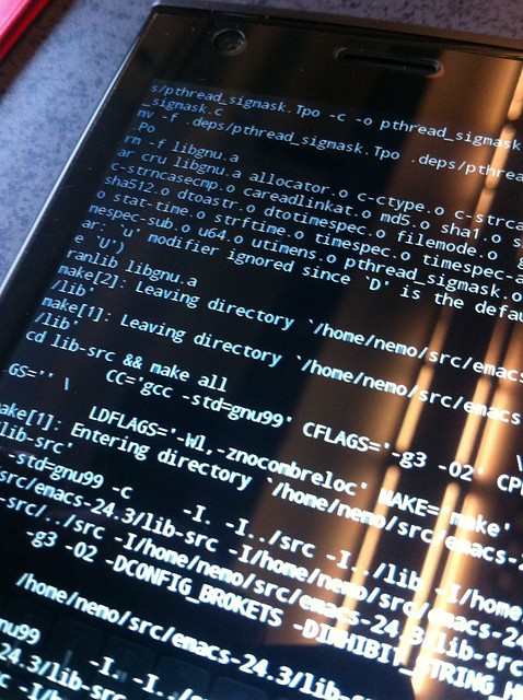 compiling emacs on a phone