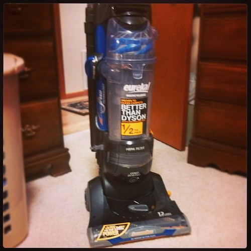 My husband knows how to make this wife happy....haha LOVE my new vacuum! I REALLY wanted a new one and so far, very pleased with this one! Its been put to a LOT of good use today! #Eureka #SpringCleaning #HappyWife #ItsTheLittleThings... haha | by kcb422