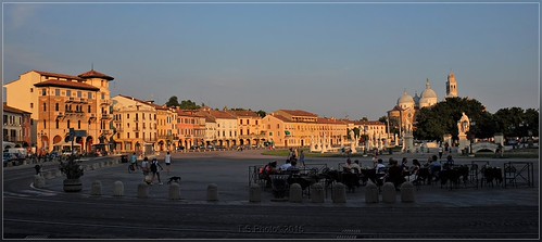 Padova: sunset in Prato della valle by T.S.Photo (Teodor Sirbu), Santa Giustina in the right side of the image