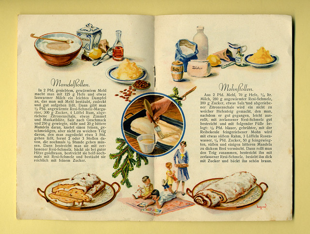 Dünnes Werbeheftchen der Resi-Schmelz Margarine mit Stollenrezepten Seiten 3 u. 4