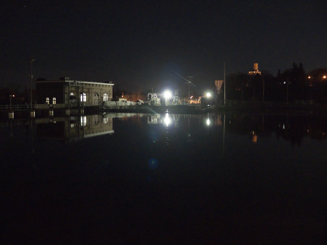 London St. Generating Station, with night