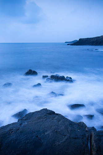 longexposure blue sea seascape canon landscape taiwan bluehour blackcard 5dmarkiii