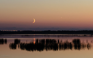Moon and Venus over Big Lake | by WherezJeff