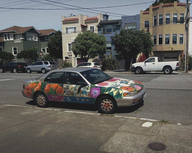 painted car on Irving, San Francisco (2014)