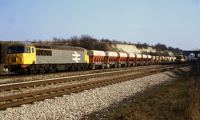 56057 seen at Cholsey working a westbound aggregates train on 11-3-87. I Cuthbertson collection