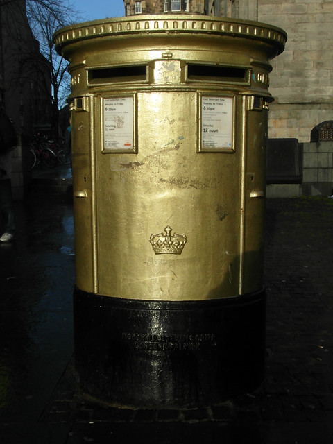 Chris Hoy's Gold Post Box, Edinburgh 2015