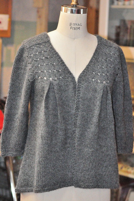 Pleated Elliptical Cardigan, by Sara Morris, for knit.wear …