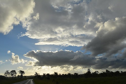 road sunset sky clouds landscape shadows australia cumulus nsw cloudscape lismore postrain wetroad northernrivers sunlitclouds australianweather monaltrie