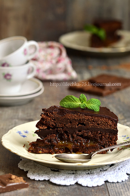 Chocolate cake ''Sacher''.