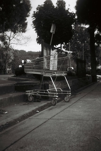 Shopping trolley in Black-and-white
