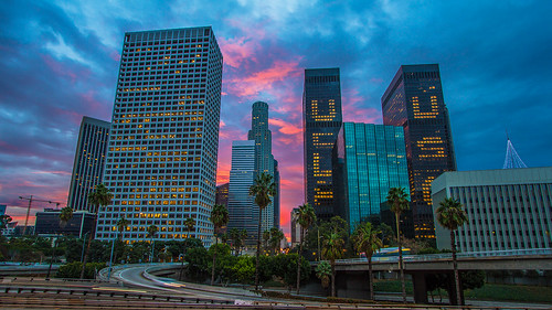 sunrise losangeles 1022mm dtla downtownlosangeles 110freeway canon7d ©shabdrophoto