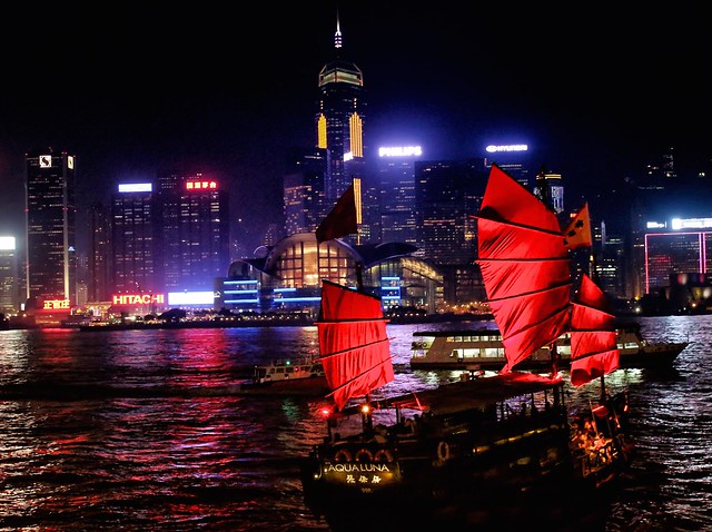 Chinese Junk, Victoria Harbour, Hong Kong