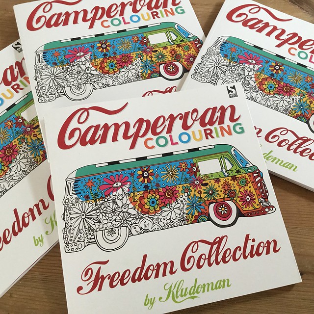 CAMPERVAN COLOURING BOOK ; FREEDOM COLLECTION. PUBLISHED MAY 2016.STUDIO PRESS BOOKS.www.kludoman.com
