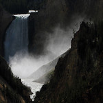 Mist from the Lower Falls as it drifts into the Grand Canyon of the Yellowstone