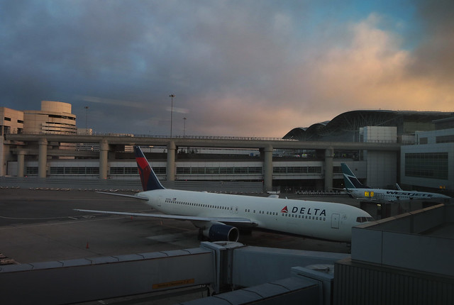 Delta Airplane at San Francisco International Airport (SFO), early morning  (2013)