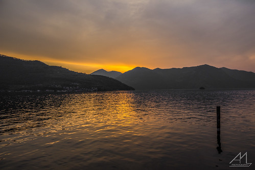 Spring sunset by Andrea Moraschetti Photography, sunset italy lake canon island iseo montisola eos600d