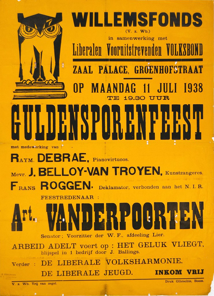 Affiche Willemsfonds, 1938