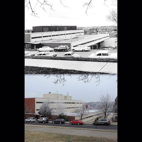 #ThrowbackThursday of Sloan Hall @WSUPullman from October 1961 & Jan 22, 2014. #TBT #GoCougs #wsu