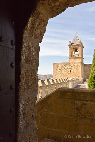 door españa white tower spain arch bell andalucia doorway fortification alcazaba antequera battlements alcázar studded arealgem copyright©keithbowden2013