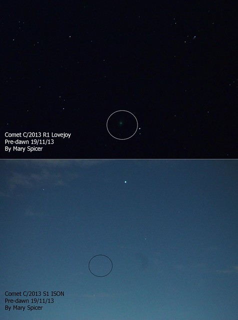 Pre-dawn Comets Lovejoy & ISON 19/11/13