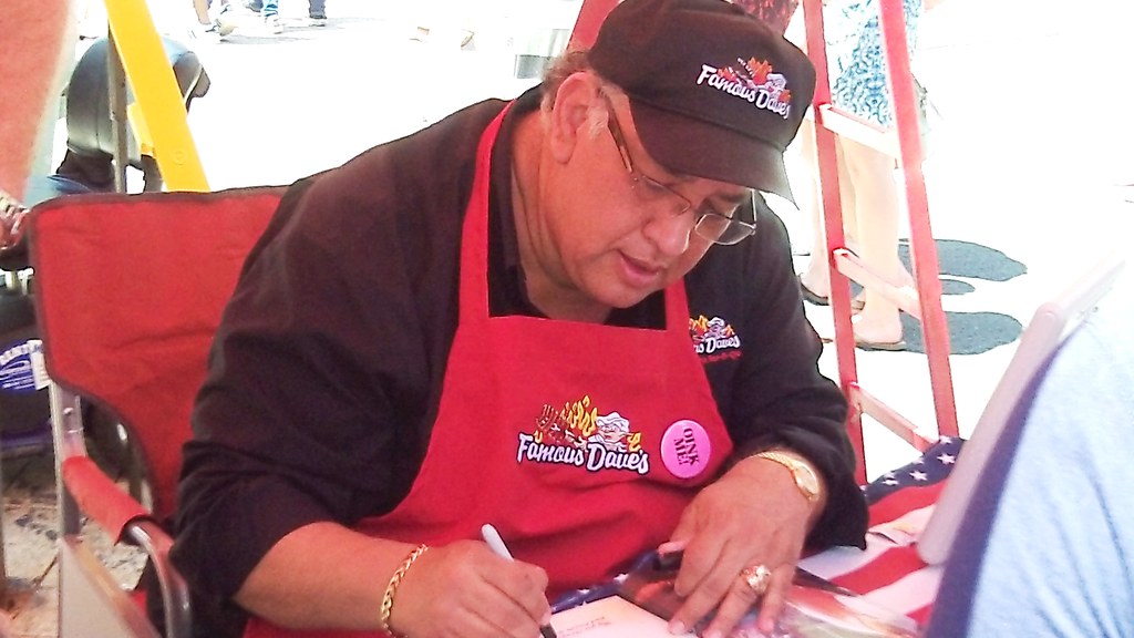 Famous Dave Signing His Barbecue Book at Barbecue Battle XXI in Washington, D.C.