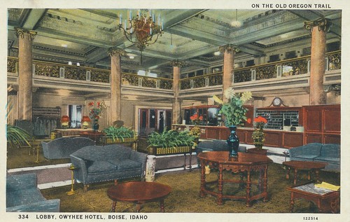 vintage hotel postcard idaho boise owyhee