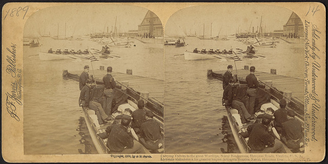 Carrying visitors to the great warships, Naval Rendezvous, Hampton Roads, Virginia, U.S.A.
