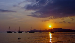 Coucher de soleil sur la baie de Phuket