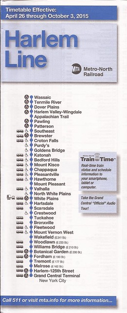 Metro-North Railroad Harlem Line timetable - April 26, 2015