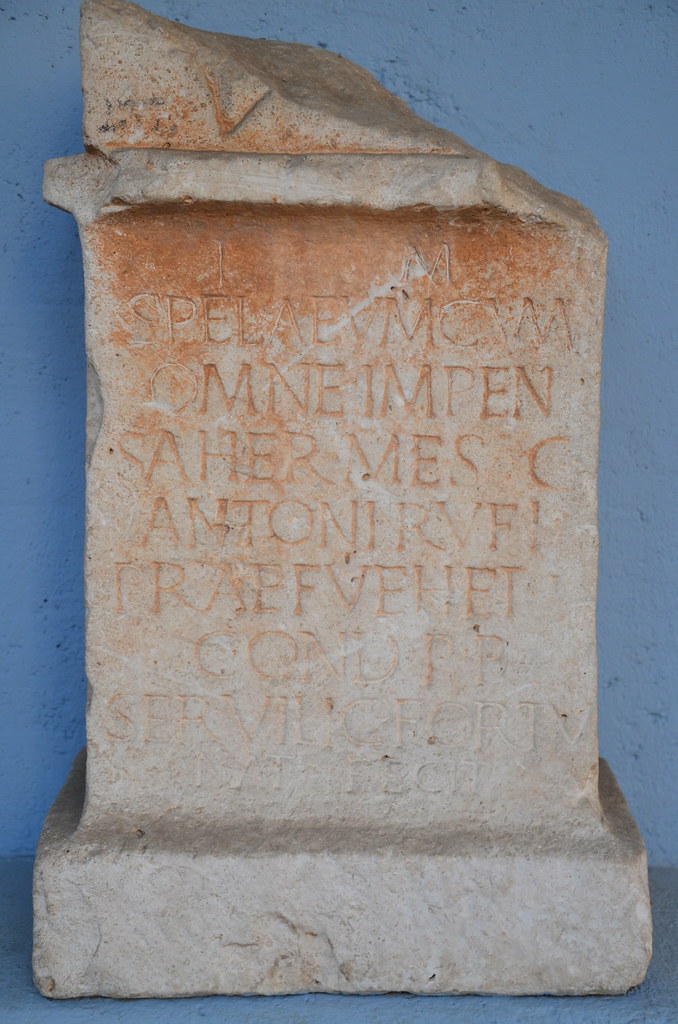 Altar to Mithras (CIMRM 1846), found in Senj (Croatia), Archaeological Museum, Zagreb