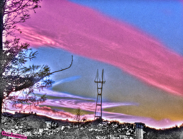 Psychic Chemtrails over Sutro Tower, HDR