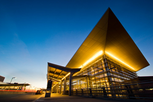 Winnipeg James Armstrong Richardson International Airport by Nilo Manalo, bulb architecture buildings winnipeg nightshot manitoba bluehour dsc00751