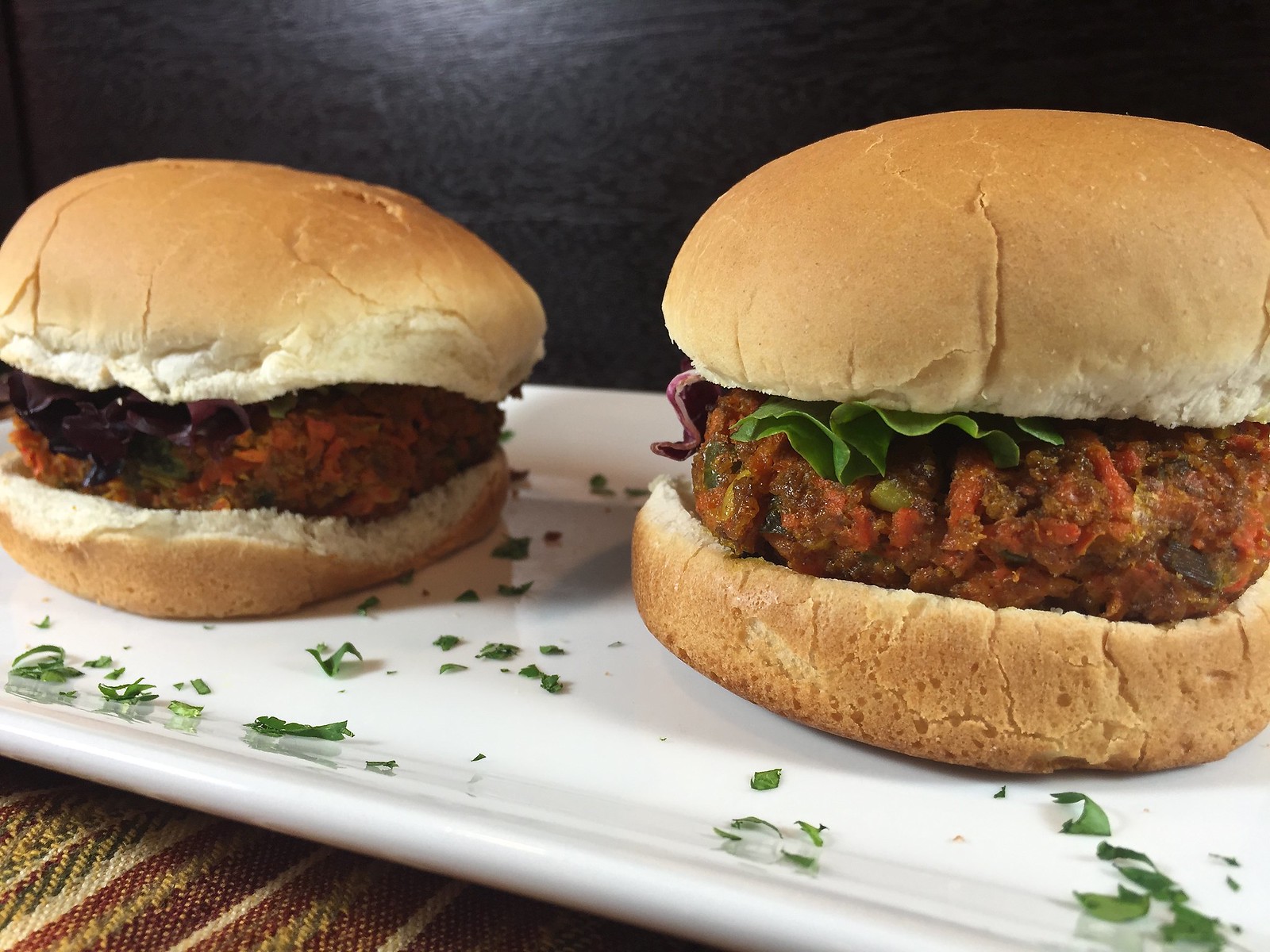 thai carrot burgers for two