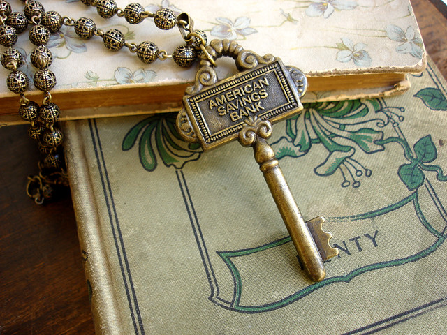 Vintage Key Necklace - Safety Deposit Key