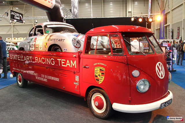 Porsche 356 A on a Volkswagen Bulli T1