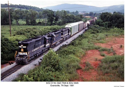 railroad train diesel tennessee railway trains southern co locomotive trainengine sr sou evansville chesapeakeandohio sd45 emd sd40 sixaxle sd35