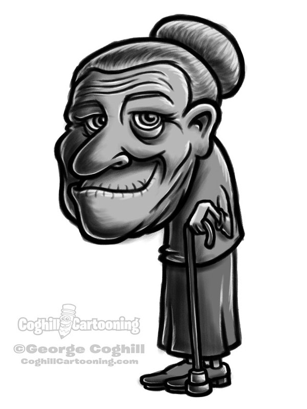 Little Old Lady Cartoon Character Sketch | Coghill Cartooning | Flickr