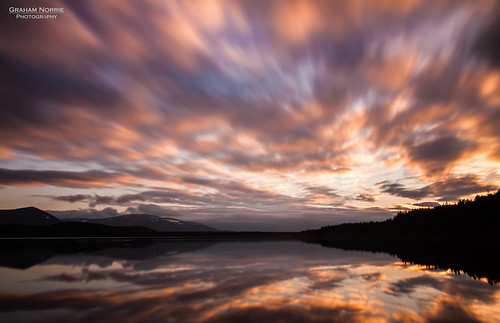uk sunset sky orange lake black reflection tree water clouds forest sunrise canon lens evening scotland movement long exposure 10 mark tripod highland stop filter ii 5d loch aviemore manfrotto haida speyside 24105 potd:country=gbunitedkingdom yahoo:yourpictures=duskdawn