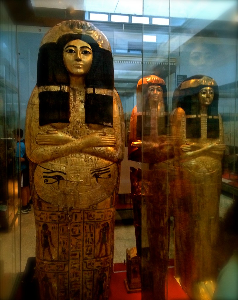 Egyptian Mummy Cases, British Museum, London, April 2014