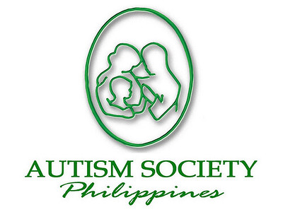 The image shows a logo of the Autism Society Philippines showing a family hug..