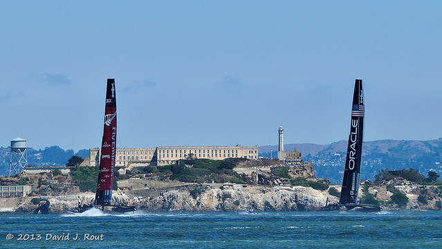 Race 6 - 34th America's Cup - San Francisco - 2013. First leg downwind.