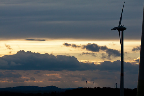 Wind power station by :: Blende 11 ::, canon germany deutschland thüringen sonnenuntergang wind thuringia windrad windkraftanlage eichsfeld