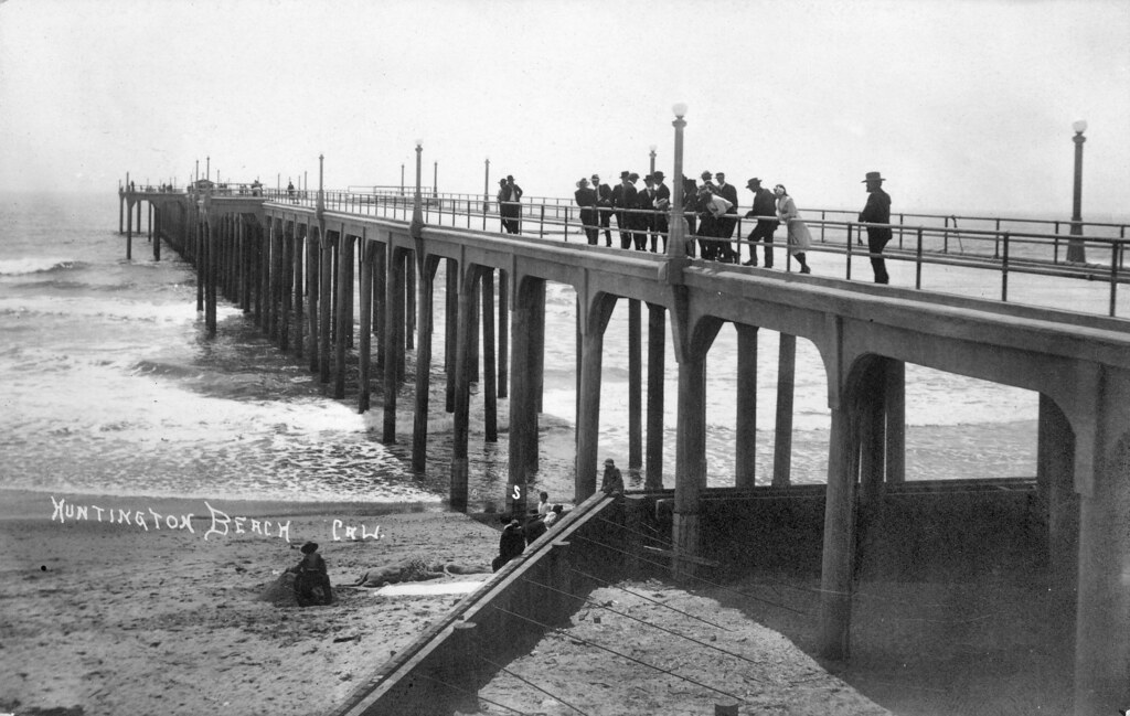 Historic Photo Print Califonria Orange County 1914 Huntington Beach & Pier
