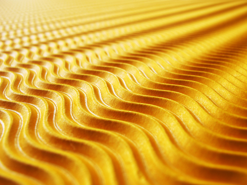 Golden Waves by Batikart