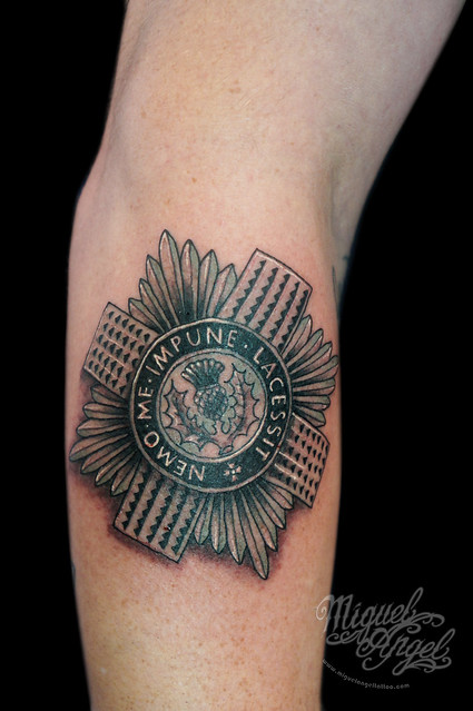Scots Guards badge tattoo