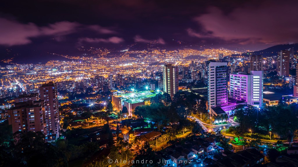 Medellín, Colombia at night