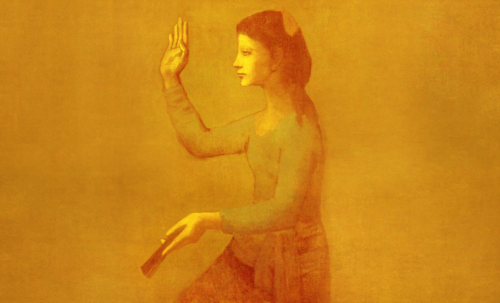 Dama del Abanico, perceptualización de Pablo Picasso (1906), geometrización de Roberto Real de León (2012).