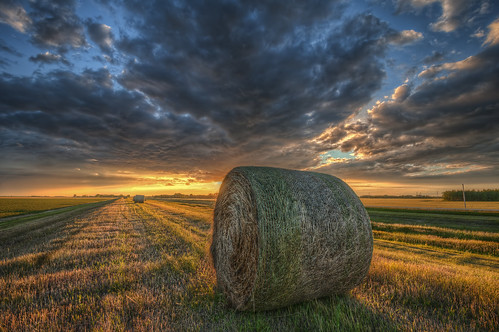 sunset clouds manitoba springfield bale hdr haybales nikkor1024mm morrismulvey